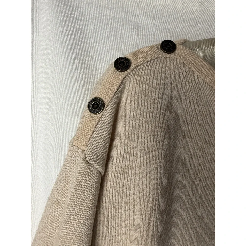 Ralph Lauren JEANS CO Top Womens Size PM Beige 3 Button  Tie Waist 3/4 Sleeve